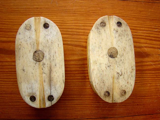 A superb pair of large 19th century Whalebone double Blocks